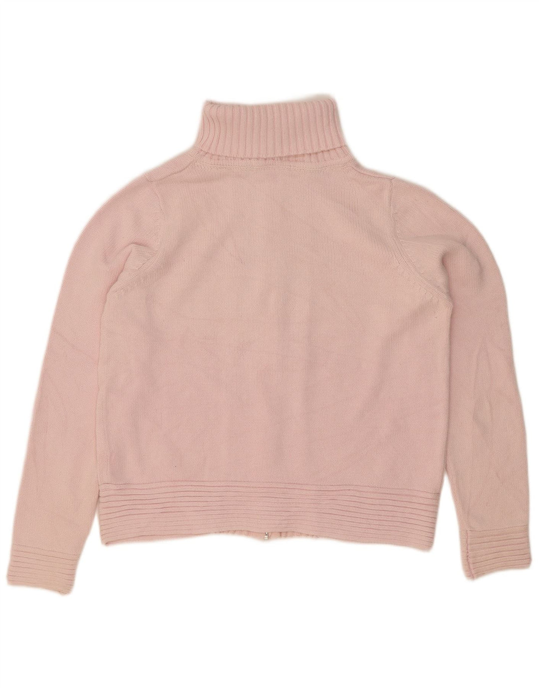 Marks & Spencer Dame Rullehals Cardigan Sweater UK 14 Medium Pink Bomuld