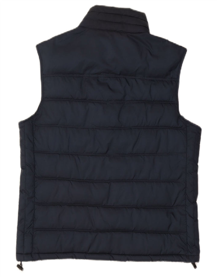 Zara Herre Polstret Gilet UK 38 Medium Navy Blue Polyester
