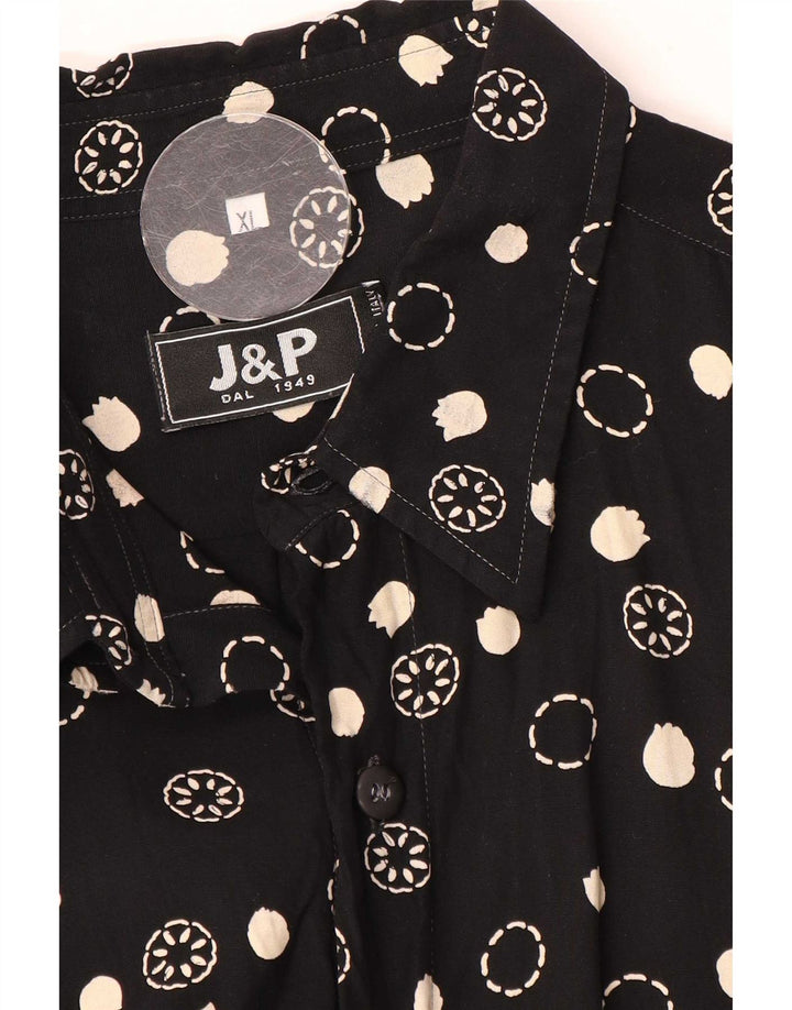 VINTAGE Herreskjorte XL Sort Blomster