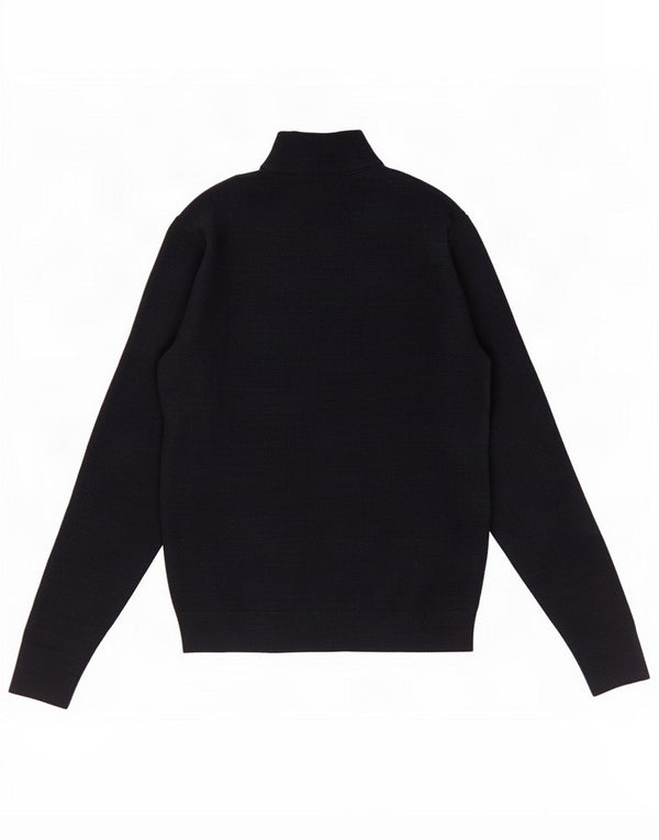 Marks & Spencer Mens Zip Neck Jumper Sweater Medium Navy Blue Flecked