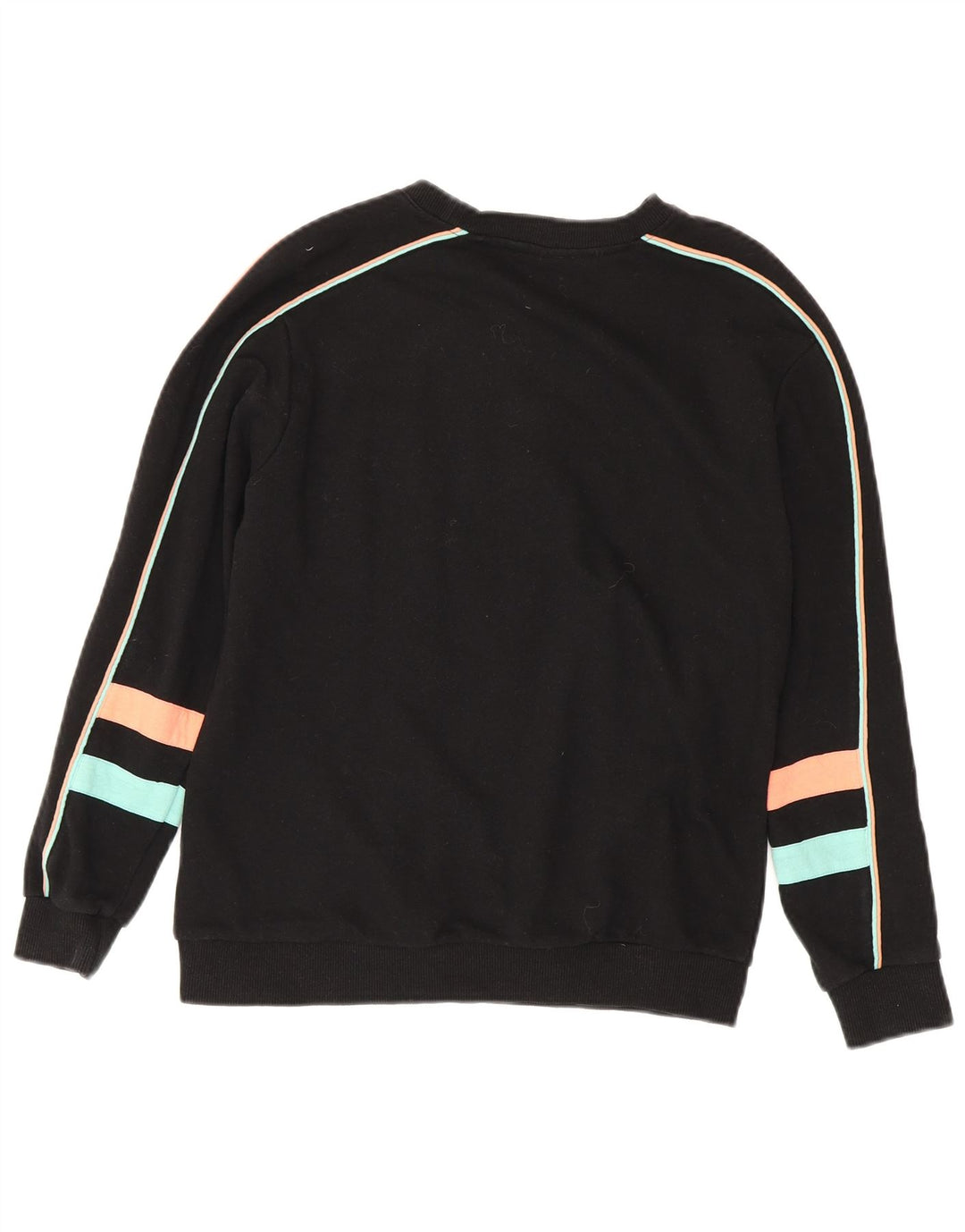 Fila Dame Grafisk Sweatshirt Jumper UK 8 Lille sort bomuld