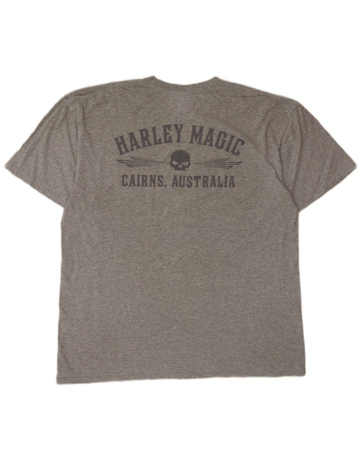 Harley Davidson Herre grafisk T-shirt Top XL Grå Bomuld