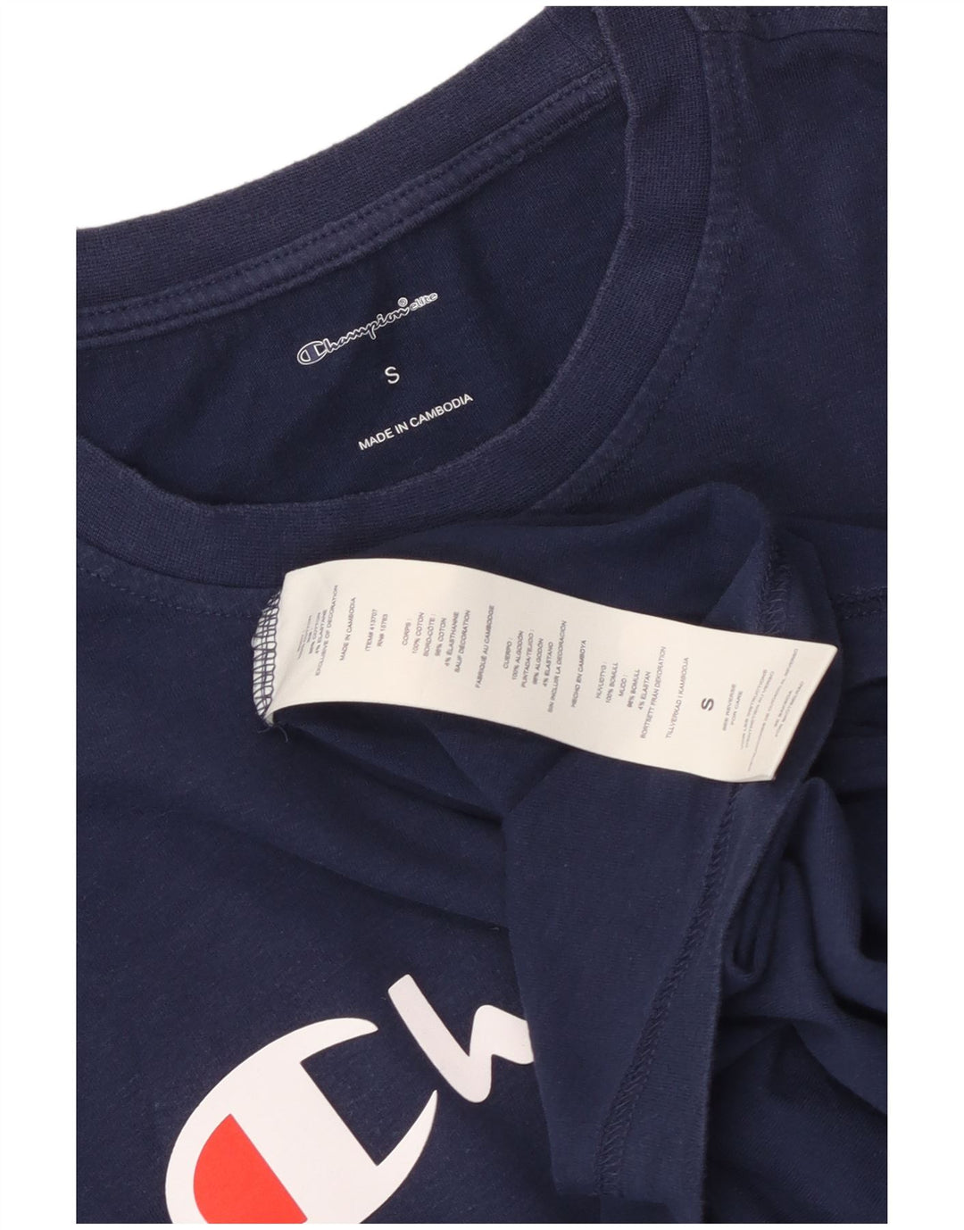 Champion Herre grafisk T-shirt top lille marineblå bomuld