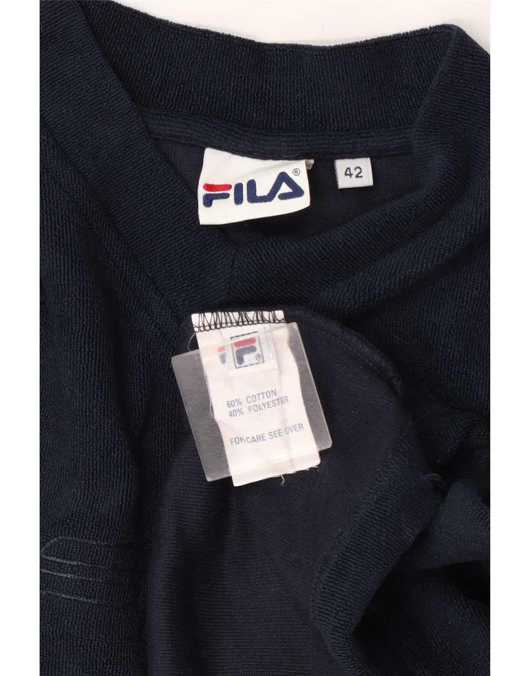 Fila Dame Grafisk Sweatshirt Jumper IT 42 Medium Navyblå Bomuld