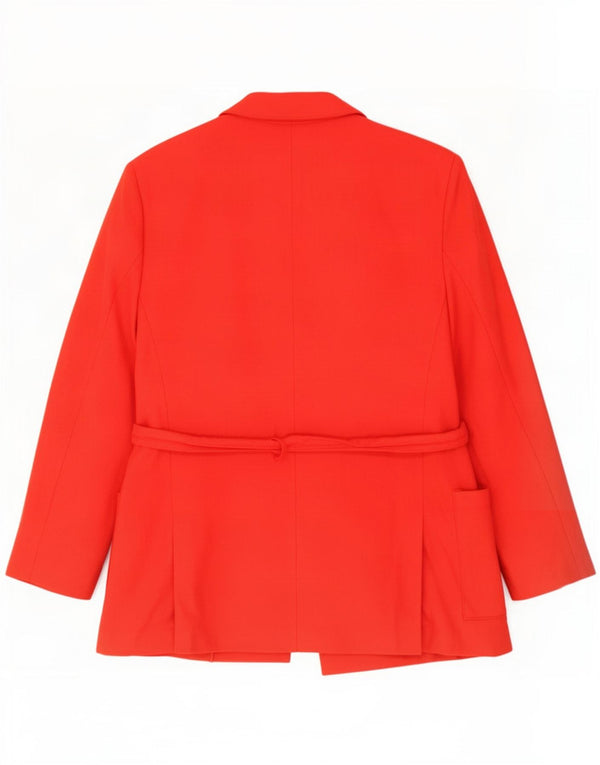 Vintage Dame Blazer Jacket UK 14 Medium Red Virgin Wool
