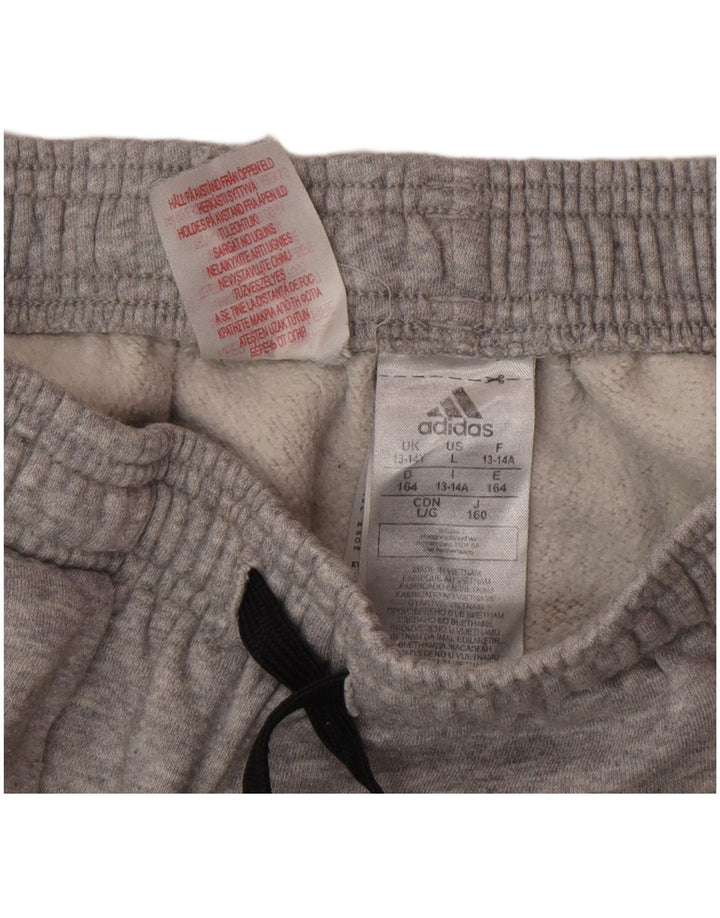Adidas Drenge Træningsdragt Bukser Joggers 13-14 År Grå Bomuld