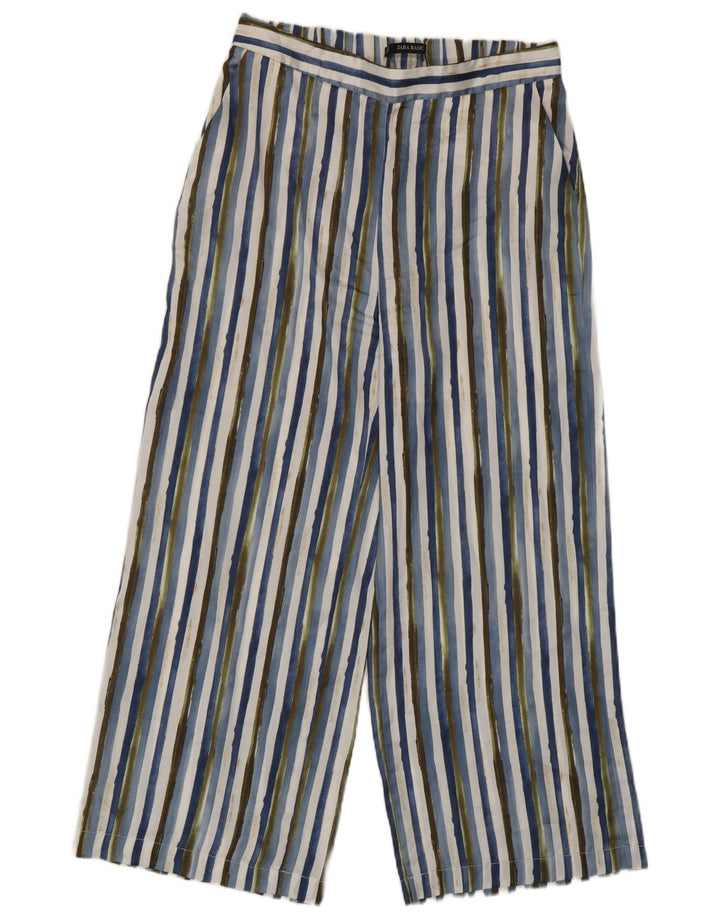 Zara Womens Cropped Trousers Medium W28 L25 Flerfarvet stribet polyester