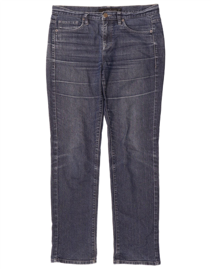 Calvin Klein Dame Straight Jeans US 10 Medium W30 L32 Marineblå Bomuld