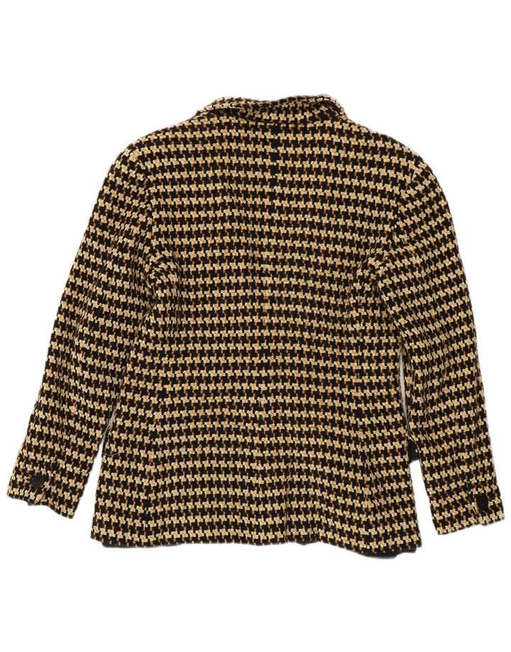 Marella Dame 1 Knap Blazer Jakke UK 14 Stor Brun Houndstooth