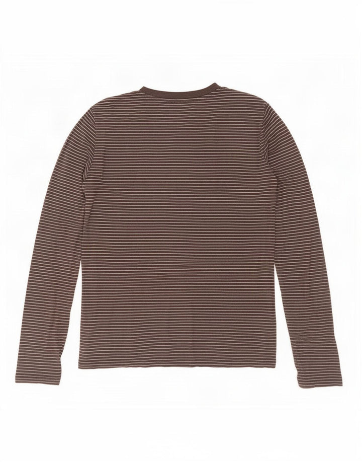 Levi's Dame Top Langærmet UK 12 Medium Sort Stribet Bomuld