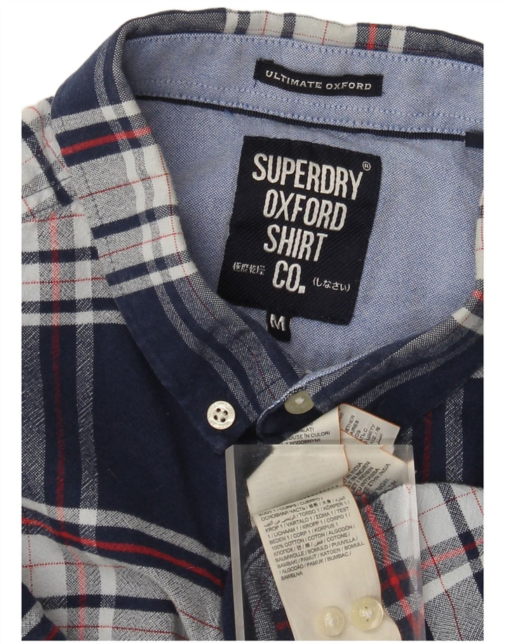 Superdry kortærmet flannelskjorte til mænd Medium marineblå ternet bomuld