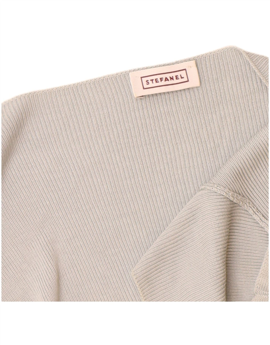 STEFANEL Womens Crop Short Sleeve Cardigan Sweater UK 14 Medium Blue Rayon