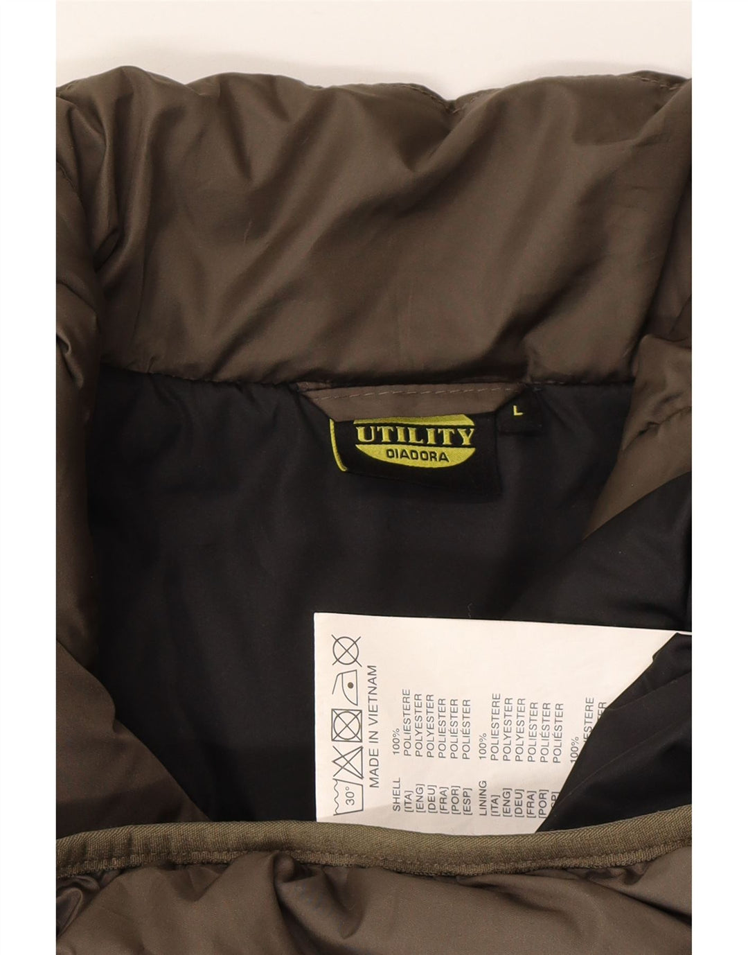 DIADORA Mens Padded Gilet UK 40 Large Brown Polyester