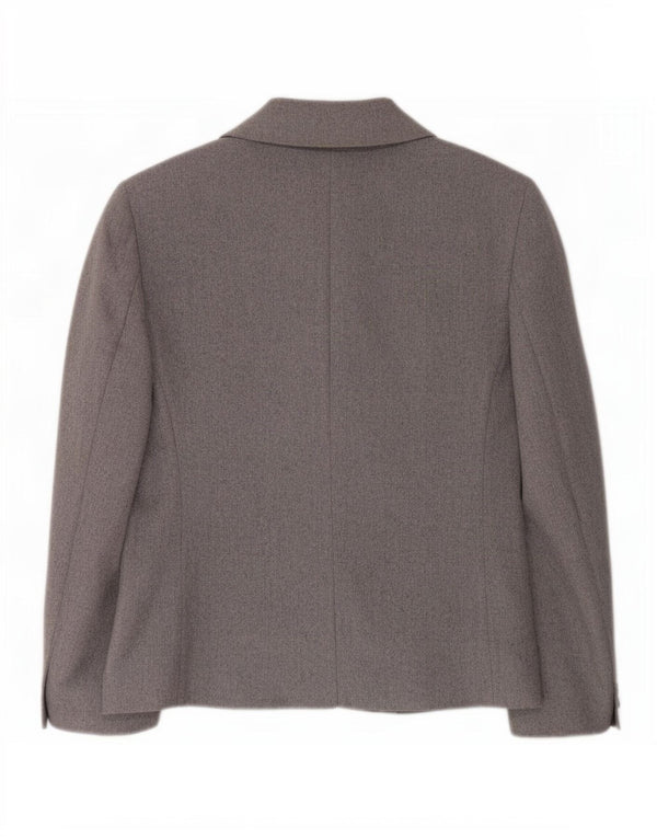 St Michael Dame 1 Knap Blazer Jakke UK 14 Stor Grå Uld