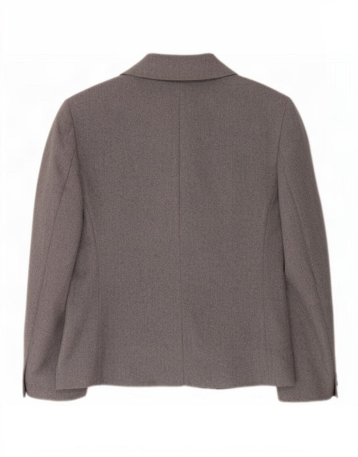 St Michael Dame 1 Knap Blazer Jakke UK 14 Stor Grå Uld