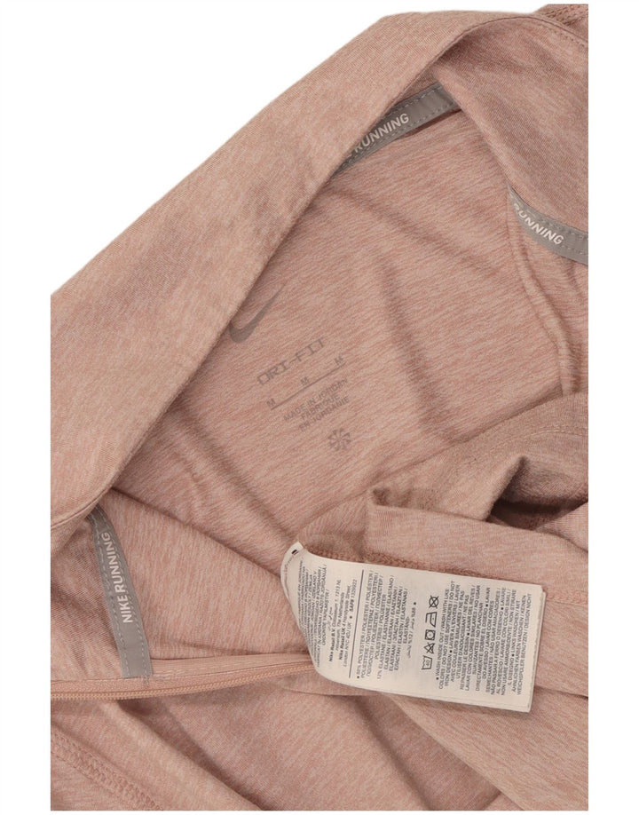 Nike Dame Dri Fit Pullover med lynlås-hals Træningsdragt Top UK 14 Medium Pink