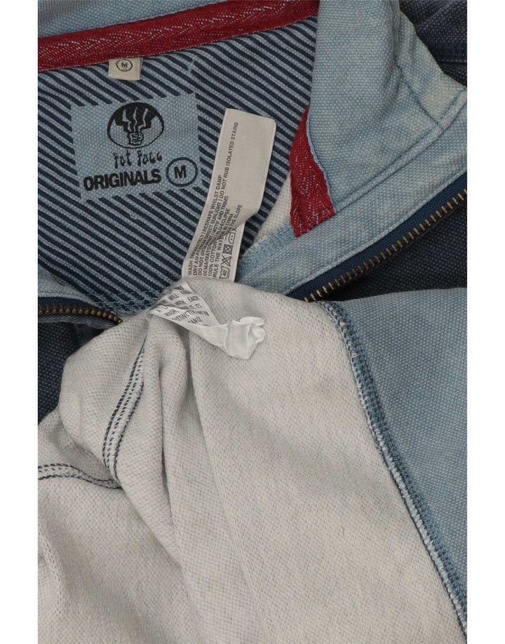 Fedt ansigt herre lynlås-hals sweatshirt jumper medium marineblå bomuld
