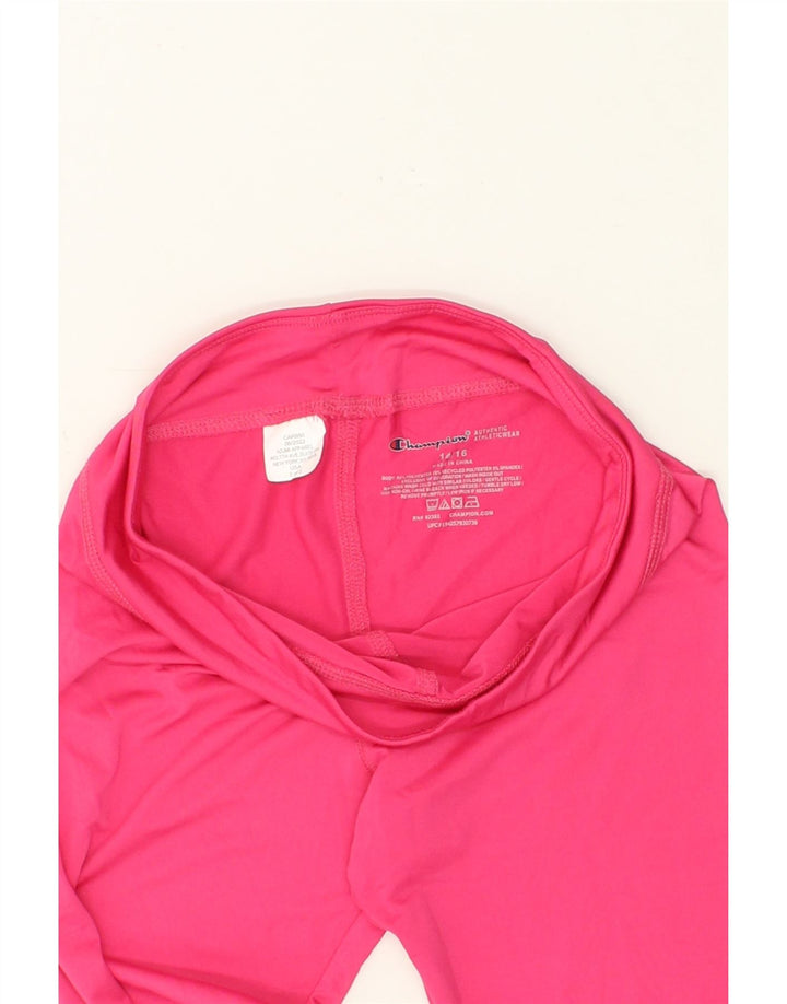 CHAMPION Girls Graphic Leggings 14-15 Years  Pink Polyester Vintage Champion and Second-Hand Champion from Messina Hembry 
