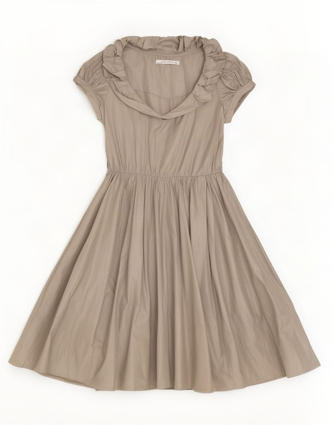Zara Dame A-Line Kjole UK 12 Medium Grå Polyester