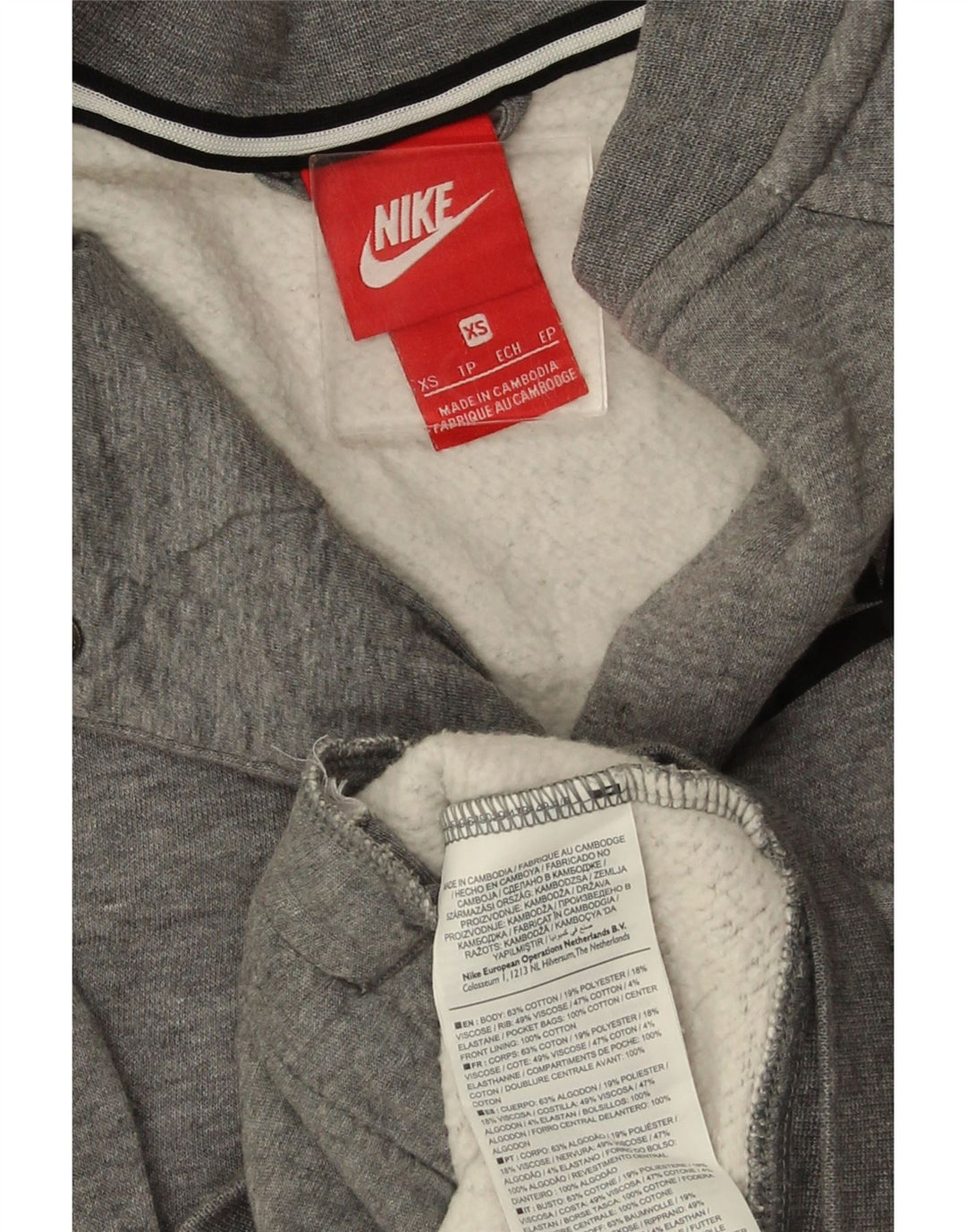 Nike træningsdragt topjakke til kvinder UK 6 XS grå bomuld