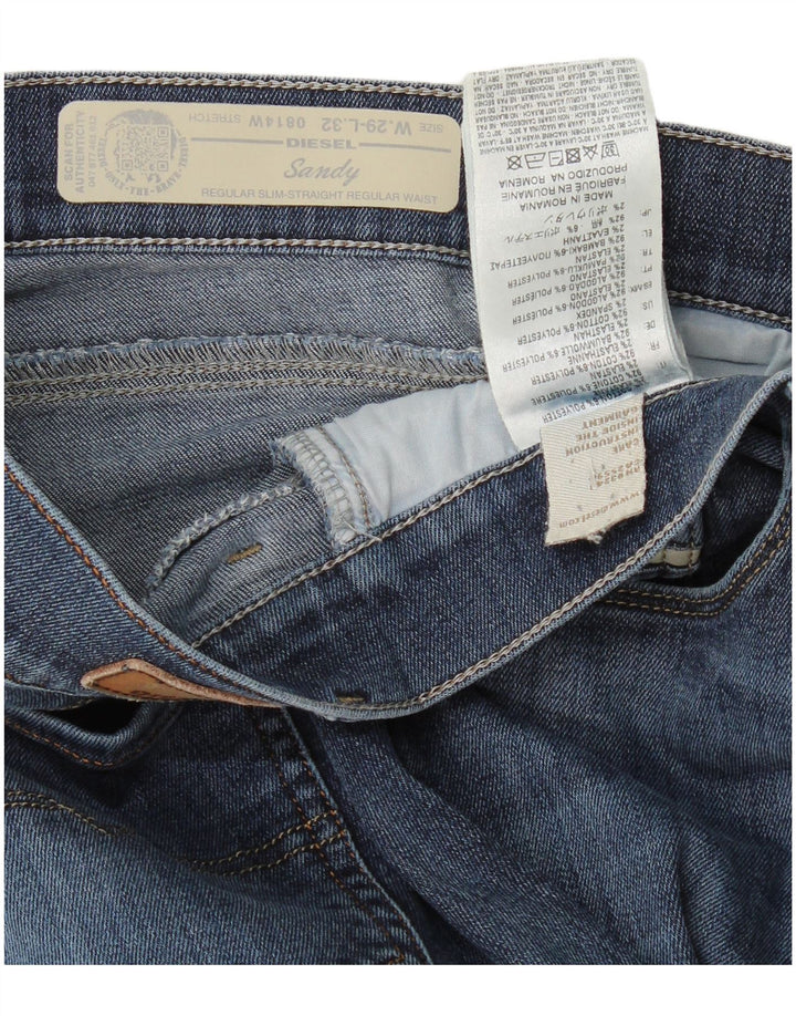 Diesel Dame Sandy Regular Slim Straight Jeans W29 L32 Blå Bomuld