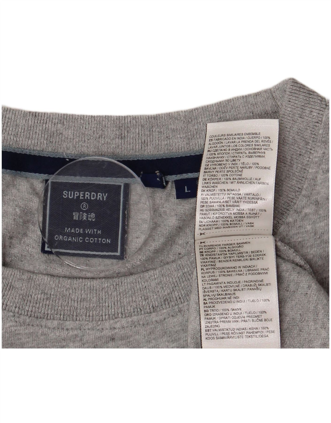 SUPERDRY T-shirt top til mænd, stor grå flækket bomuld