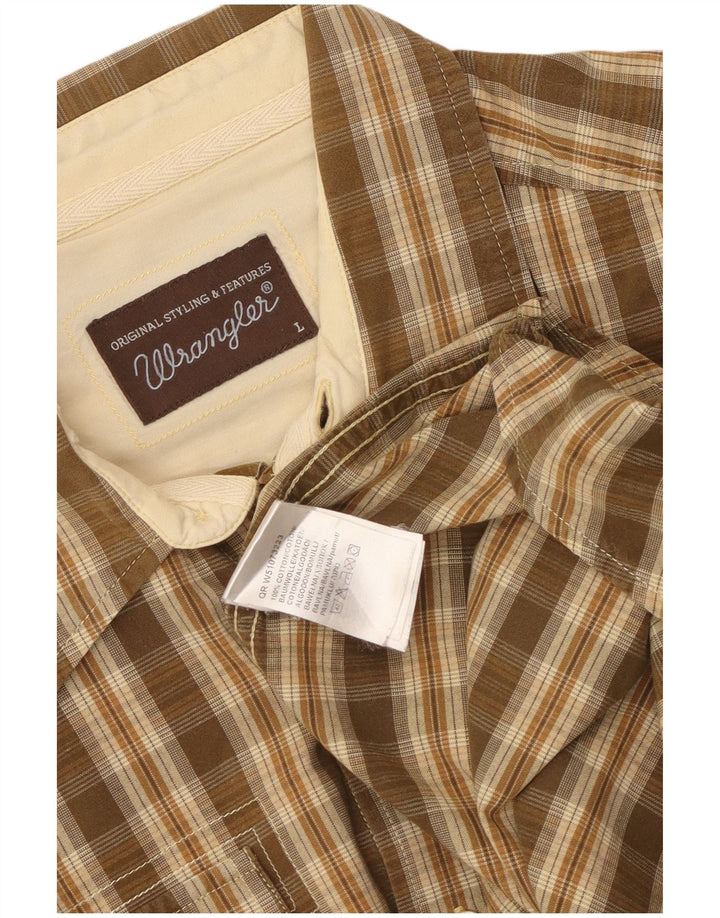 Wrangler herreskjorte stor brun ternet bomuld