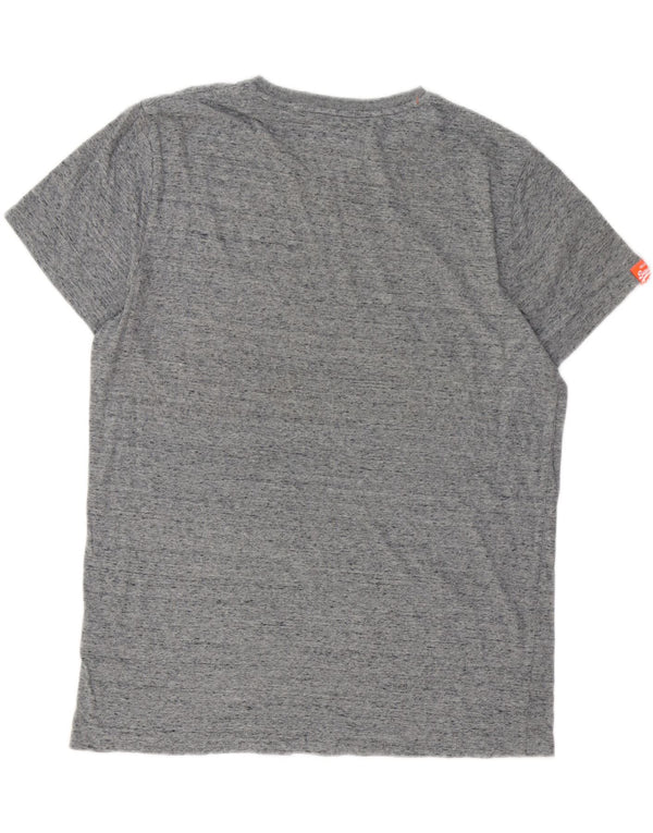SUPERDRY Herre T-Shirt Top 2XL Grå Flecked Bomuld