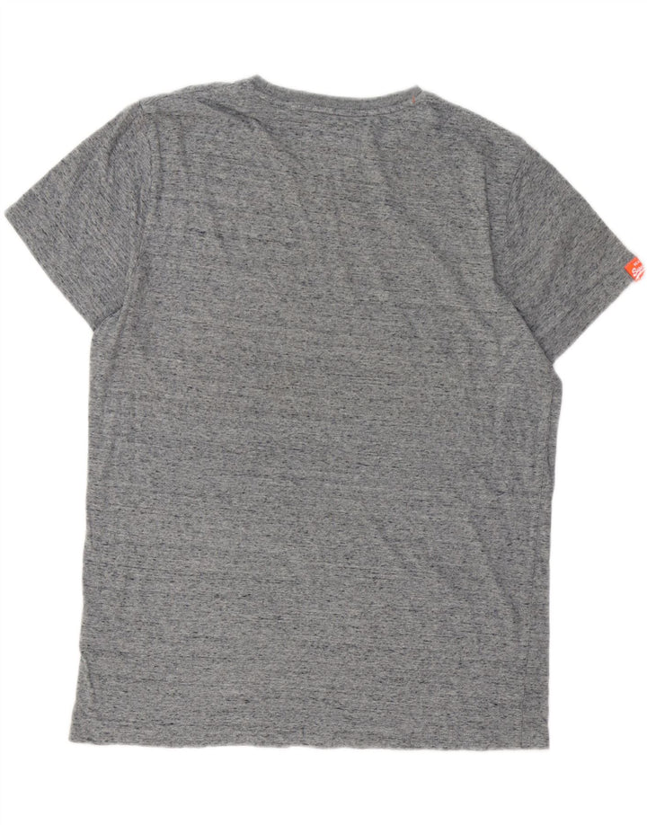 SUPERDRY Herre T-Shirt Top 2XL Grå Flecked Bomuld