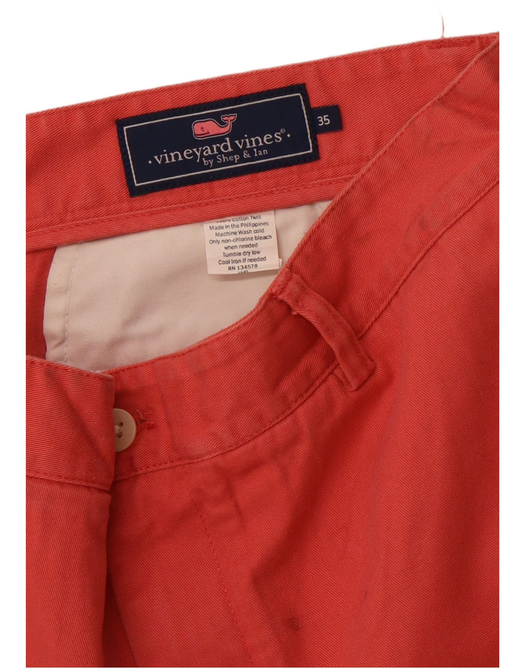 VINEYARD VINES Dame Chino Shorts W35 Large Pink Bomuld
