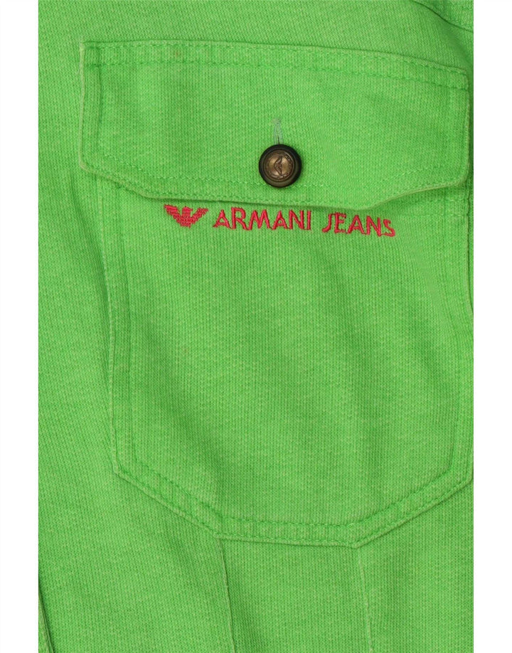 Armani Jeans Dame Crop Bomber Jacket IT 44 Medium Grøn Bomuld