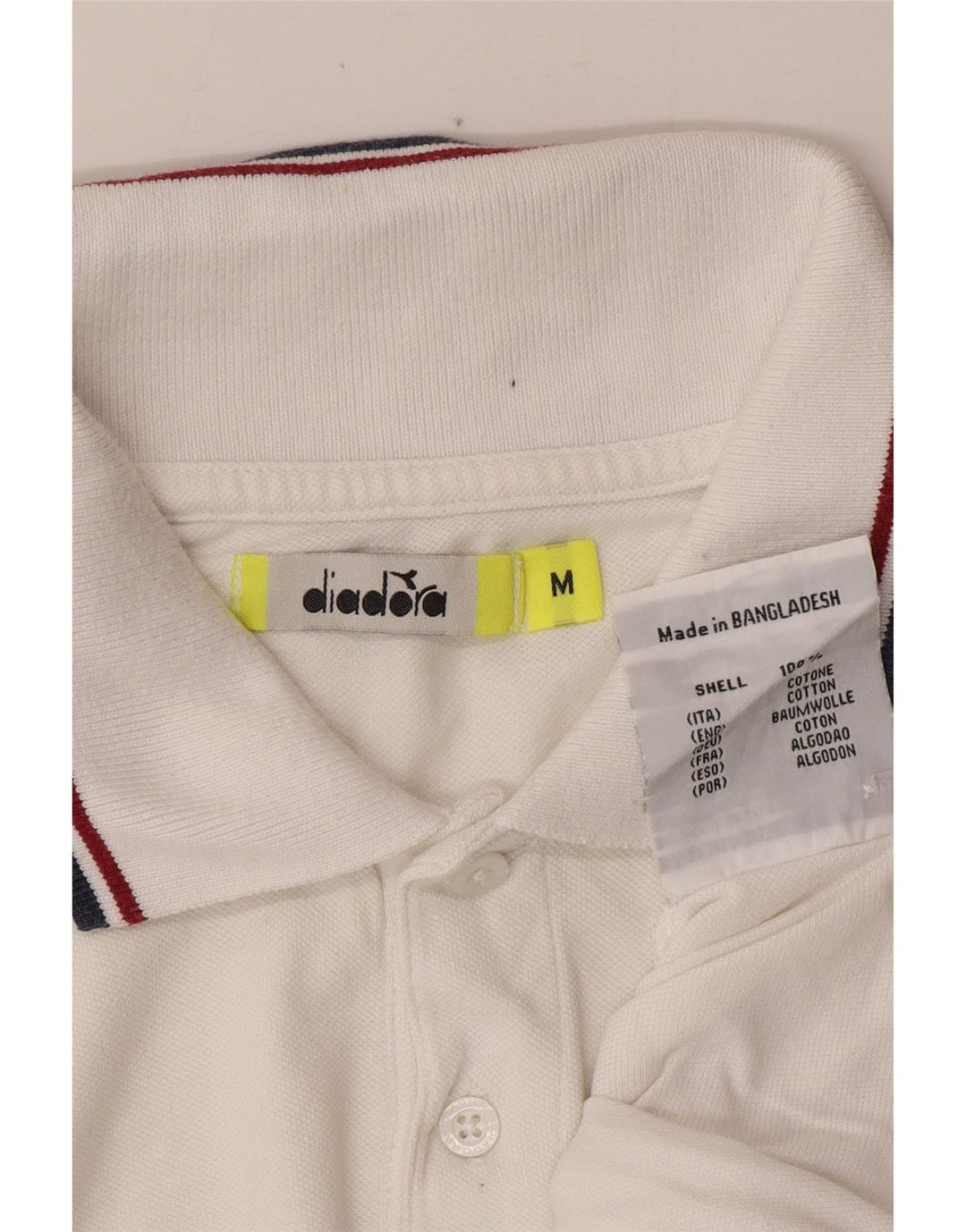 DIADORA Poloshirt til mænd Medium hvid bomuld