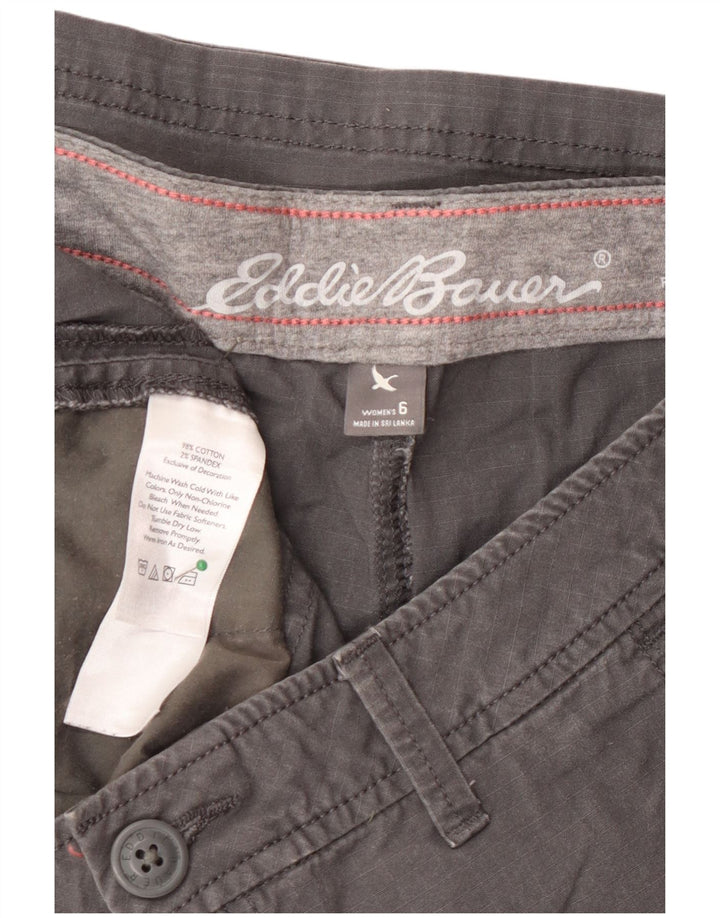 Eddie Bauer Dame Slightly Curvy Cargo Shorts US 6 Medium W30 Grå Bomuld