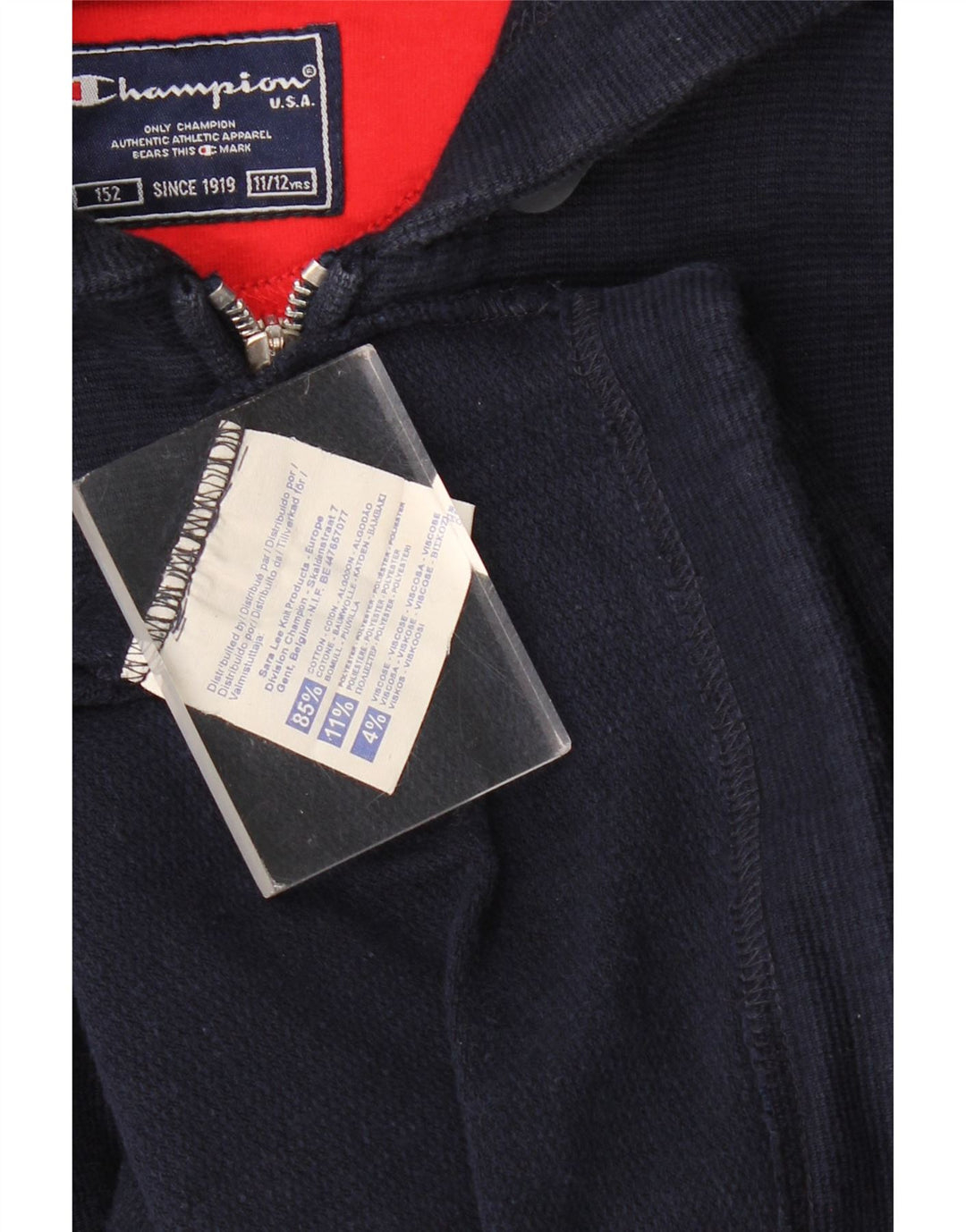 CHAMPION Hættetrøje med lynlås til drenge 11-12 år Marineblå bomuld