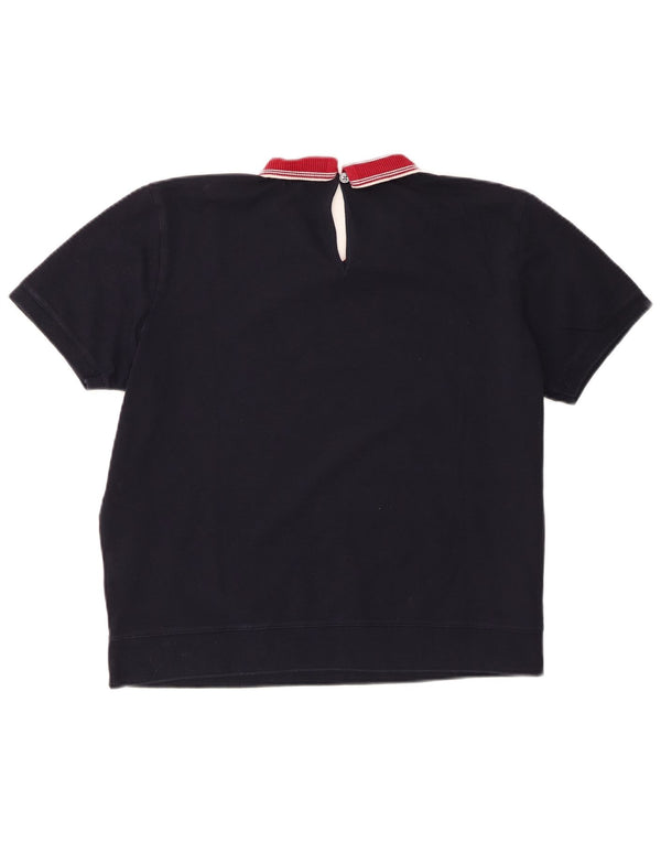 Tommy Hilfiger Dame Polo Shirt UK 20 2XL Navy Blue Colourblock Bomuld