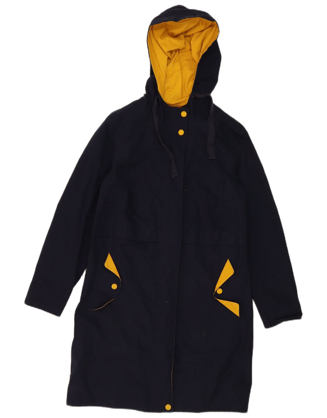 Boden Dame Hooded Parka Jacket UK 8 Small Navy Blue Colourblock Polyester