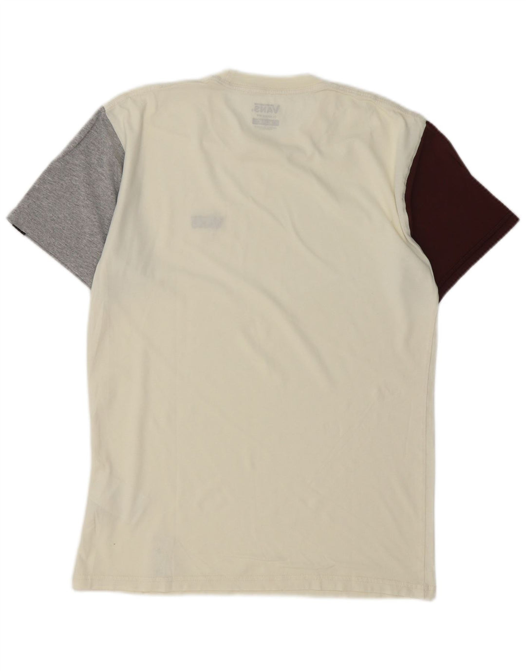 VANS Herre Classic Fit T-shirt Top Medium Off White Colourblock Bomuld