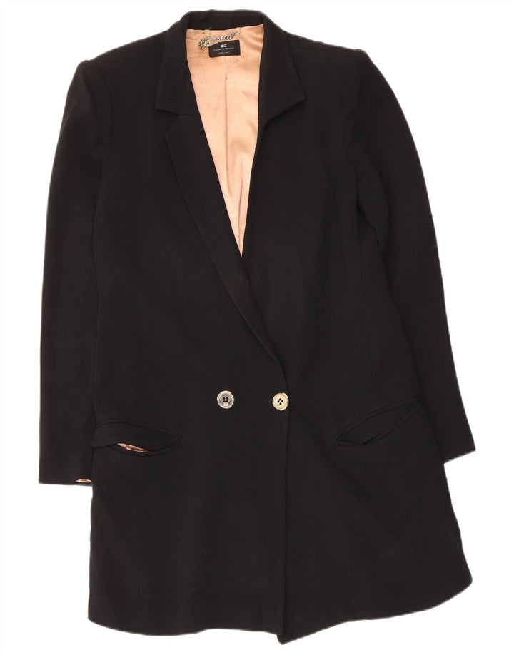 Elisabetta Franchi Dame Longline Blazer Jacket IT 42 Medium Sort