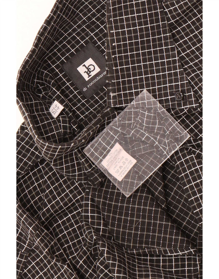 Roccobarocco Herreskjorte Str. 44 17 1/2 XL Sort Ternet Bomuld