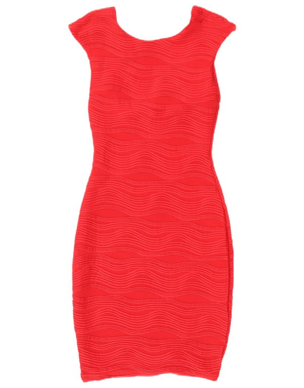 Guess Womens Sleeveless Bodycon Dress UK 6 XS Red Polyester