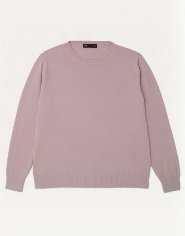 Marks & Spencer Dame Boat Neck Jumper Sweater UK 18 XL Lilla Akryl