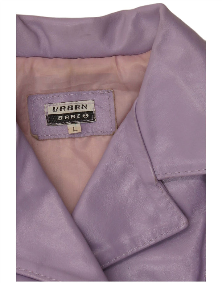 Vintage læderjakke til kvinder UK 14 Large Purple