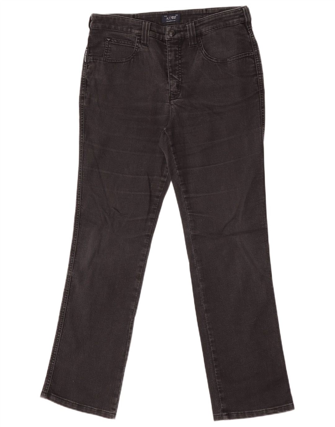 Armani Dame Straight Jeans W30 L30 Sort Bomuld