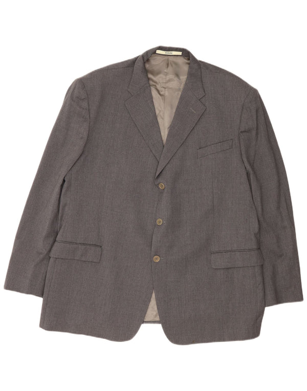 Ferre Herre Ittierre 3-knap 2-delt jakkesæt UK 44 2XL W42 L31 Grå Uld