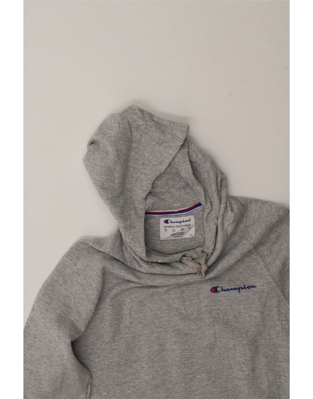 CHAMPION Womens Hoodie Jumper UK 14 Medium Grey Polyester Vintage Champion and Second-Hand Champion from Messina Hembry 
