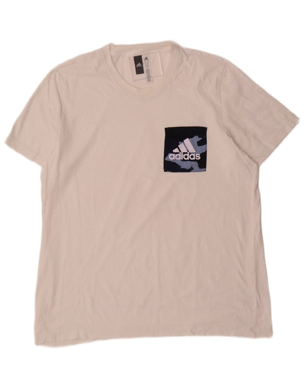 Adidas Grafisk T-shirt top til mænd XL Hvid bomuld