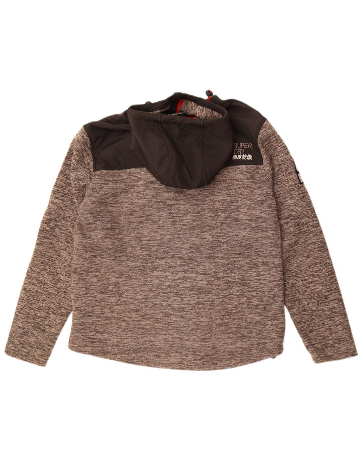 Superdry Hættetrøje med lynlås til mænd 2XL Grå Colourblock Polyester