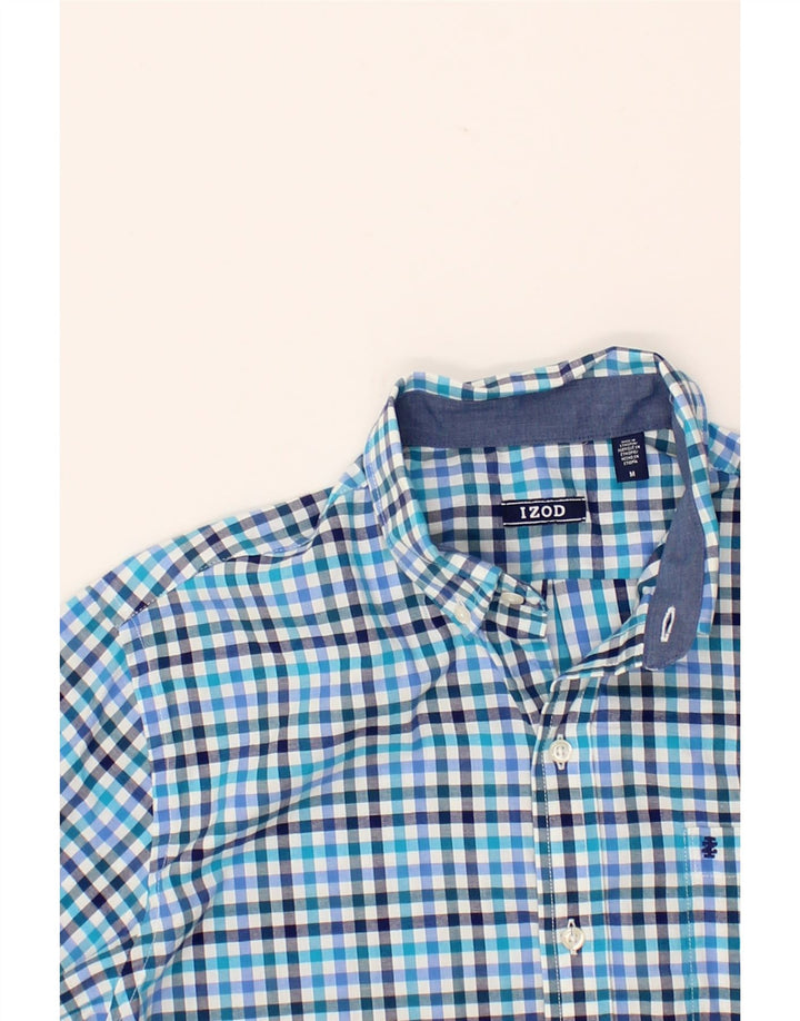 IZOD Mens Shirt Medium Blue Check Cotton Vintage Izod and Second-Hand Izod from Messina Hembry 