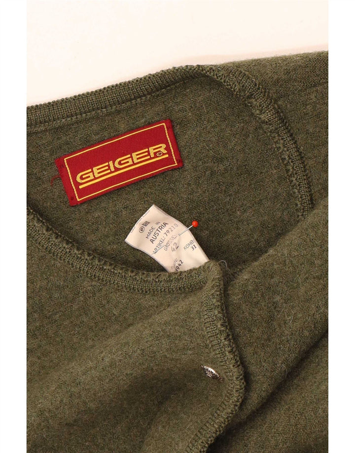 Geiger Dame Cardigan Sweater EU 42 Stor Grøn Uld
