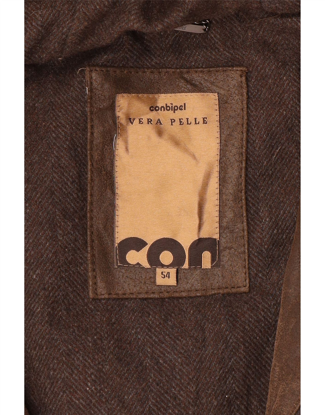 Conbipel Herre Hooded Læder Frakke IT 54 XL Brun Læder